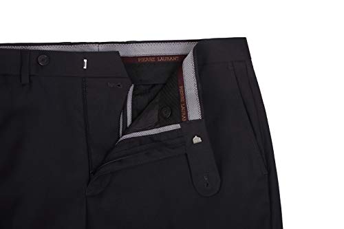 P&L Men's 2 Piece Suit Slim Fit Elegant 2-Button Blazer & Pants Set for Business Wedding Prom Charcoal