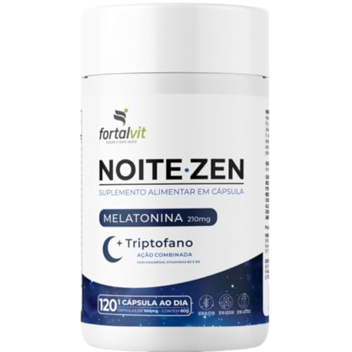 Melatonina 120 Cápsulas + Triptofano, Magnésio, Vitaminas B3 e B9...