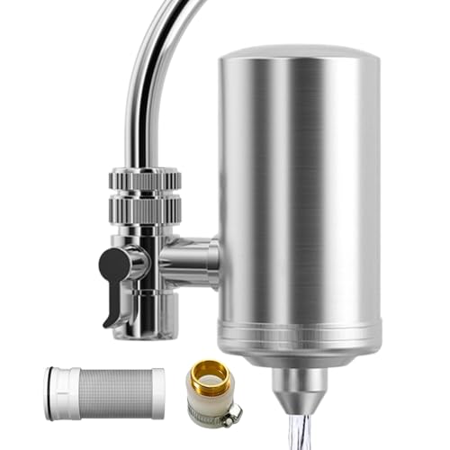 Filtro de agua del grifo - Filtro de agua de acero inoxidable para grifo | de montaje de filtro de agua para agua filtrada limpia, purificador de agua del grifo para uso doméstico y de cocina