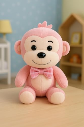 Image of SCOOBA Baby Monkey Soft Toy 20 cm Small(Bow Monkey Pink)