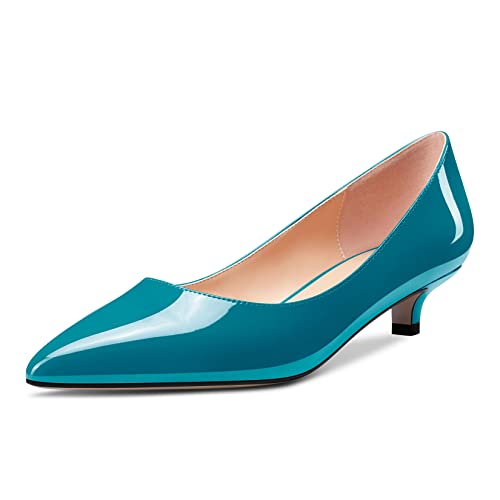 Castamere Women Classic Kitten Heel Pumps Slip-on Pointed Toe Low Office Cute Dress Shoes 1.4 Inches Heels