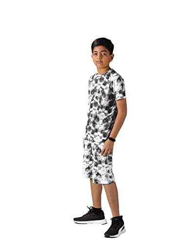 Image of KiddoPanti Boys Tie & Dye Print Tee & Shorts Set