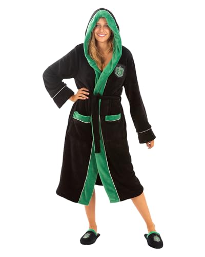 Funidelia Peignoir Officiel Serpentard - Harry Potter pour homme et femme, Produits dérivés de Poudlard pour adultes à offrir à Noël et Anniversaires,...
