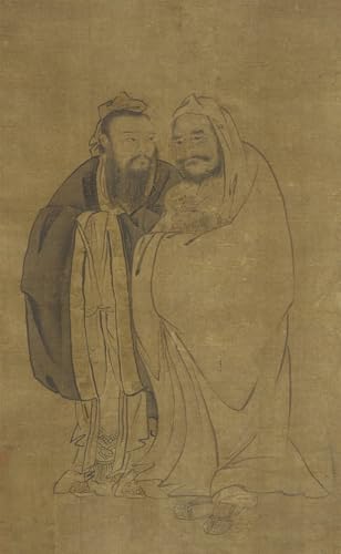 Art Tableau Confucius et Bouddha Décoration Murale Salon Toile Esprit Zen Asiatique 60x90