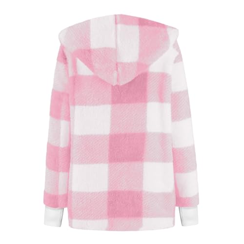 Womens Winter Coats Fuzzy Cute Warm Winter Comfy Plush Women's Coats Hooded Windbreaker Fleece Open Front Oversized Cardigan4