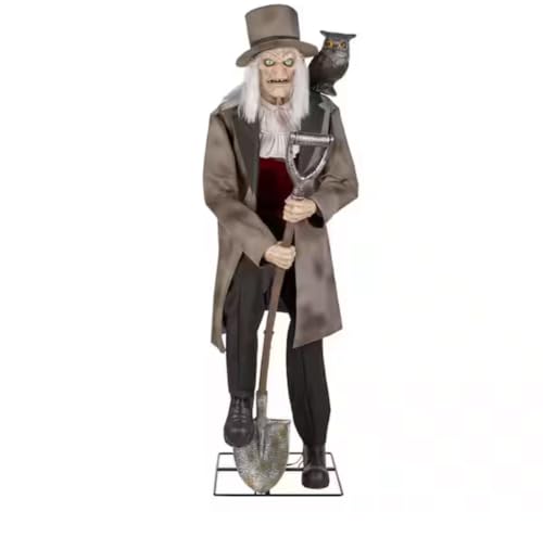 Holiday 6.5 ft. Animated LED Gravedigger Halloween Prop Gravedigger Animatronic