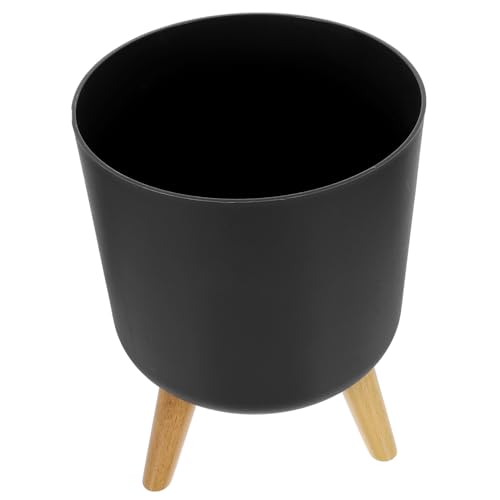 HIAKDOFT Macetero Moderno con Base De Madera