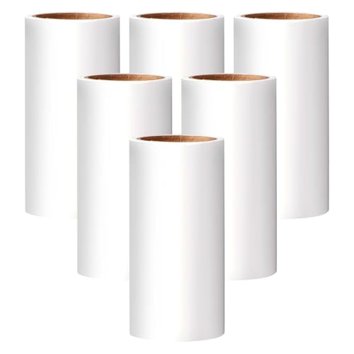 Oderra Rodillo quitapelusas Adhesivo para Mascotas (6 Rollos, 60 Hojas por Rollo) - Limpiador de pelos de Perros y Gatos para Ropa y sofás