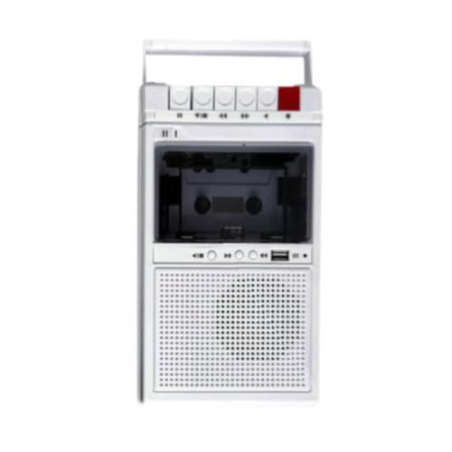 Nishiyuenyi Reproductor de Cassette con Diseño Compacto Altavoz Incorporado Conexión para Auriculares Adecuado para Regalos Y Uso Personal, Blanco