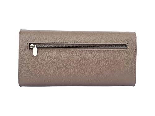 Image of MM Designs Genuine Leather Women's Clutch Wallet with Card Slots (Taupe)