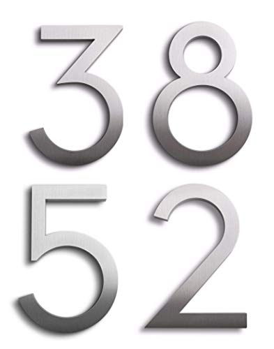 Best Promo Modern House Numbers Aluminum Modern Font Set of Four 4 inch Numbers