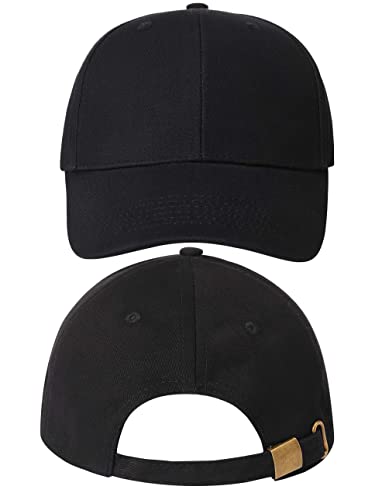 Image of 3 Pack Plain Cotton Strapback Baseball Hat Adjustable Low Profile Blank Team Ball Caps for Men Women