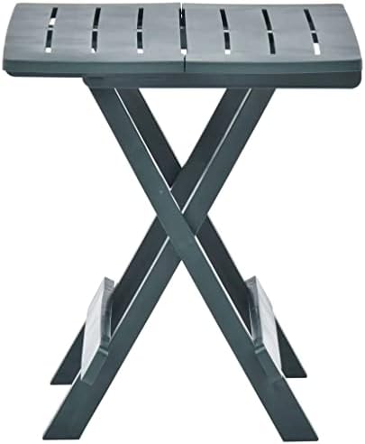 vidaXL Folding Garden Table Side Outdoor Camping Party Picnic Dining Bistro Patio Balcony Terrace Portable Green 45x43x50cm Plastic