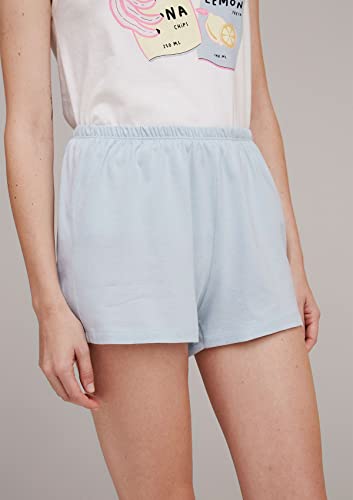 Pijama Curto Feminino Com Estampa Azul XP