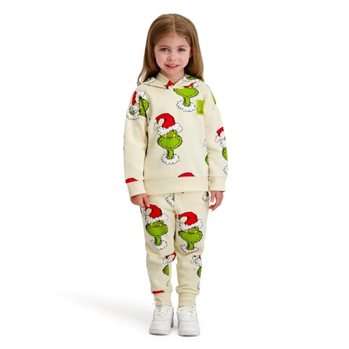 The Grinch Dr. Seuss Toddler Printed Sweatshirt and Jogger Set Sizes 2T-5T (US Age 4 Years Beige)