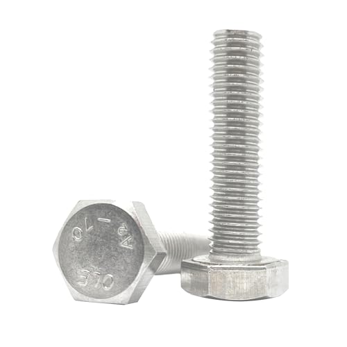 Pernos hexagonales M10 x 40 mm de acero inoxidable 304 con rosca inversa, pack de 2 unidades