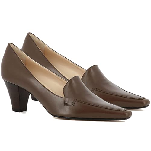 Image of LEHOOR Women Vintage Chunky Block Heel Pumps Shoes Square Pointed Toe Slip On Formal Office Work Business Loafers Shoes Suede Snakeskin Cone Heel Oxford Shoe Ladies Professional Chic Fall 4-11 M US