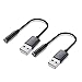 2-Pack USB to 3.5mm Jack Audio Adapter, USB to Audio Jack Adapter Headset, USB-A to 3.5mm TRRS Mic Female, External Stereo Sound Card for Headphone, Laptop, Desktops, Mac, PS4, PS5, PC