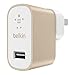 Belkin Metallic Mixit -12W 2.4Amp Fast - Home & Car Lightning Charger Gold White Kit -(Retail Packing) For iOS iPhone 8/+/X iPad Pro