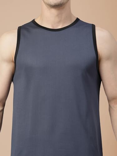 Image of CHKOKKO Men Polyester Solid Gym Regular Fit Tank Tops Sleeveless Sports Vest