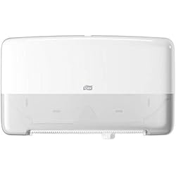 Dispensador De Servilletas Automatico Tork 555500 Dispensador de doble rollo de papel higiénico mini Jumbo Elevation /Sistema T2 / Blanco