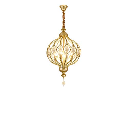 Lustre moderne en cristal doré et fer forgé pour salle à manger