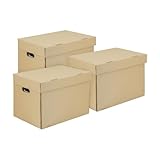 Photo Gallery imballaggi 2000-3 scatole cartone con coperchio 40x30x30 100% eco a doppio strato rinforzato per armadio, archivio, documenti, scatole trasloco con manici portaoggetti fino 5kg, scatola casa ufficio Photo Gallery imballaggi 2000-3 scatole cartone con coperchio 40x30x30 100% eco a doppio strato rinforzato per armadio, archivio, documenti, scatole trasloco con manici portaoggetti fino 5kg, scatola casa ufficio