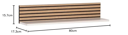 Étagère aspect panneau acoustique blanc mat de 80cm