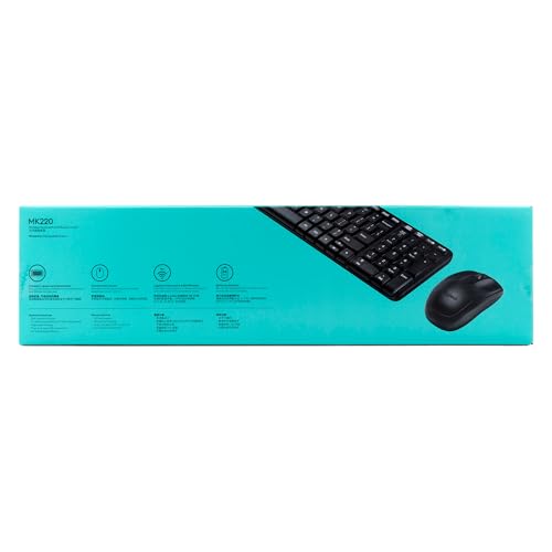 Logitech MK220 Combo Tastiera E Mouse Wireless Compatti Per Windows, Layout Internazionale Qwerty - Nero - 5
