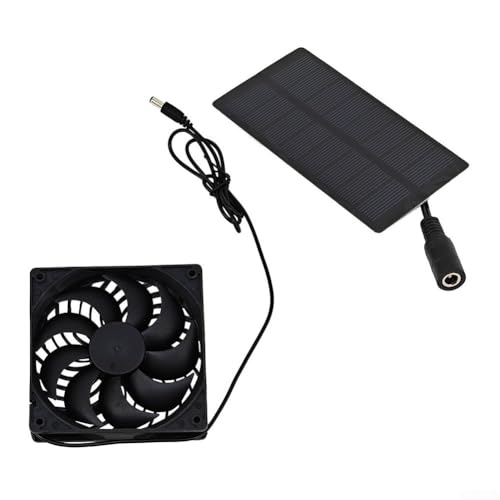 Zilimontt Kit di ventilatori a pannello solare, 100 W, 12 V, 2 A, ad energia solare, con pannello solare, impermeabile, con custodia di ventilazione rotonda, ventola di scarico solare per pollaio