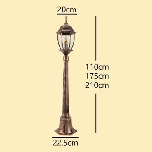 Poste de luz para exteriores E27 de aluminio para columna y césped 7