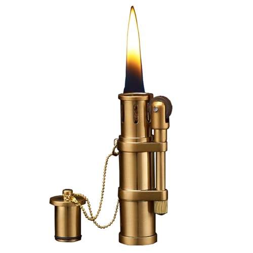 BUBELS Encendedor de Fuego Suave Vintage, Encendedor de parafina con Ruedas, Encendedor de Trinchera Reutilizable a Prueba de Viento, Encendedor de Metal (Color : A)