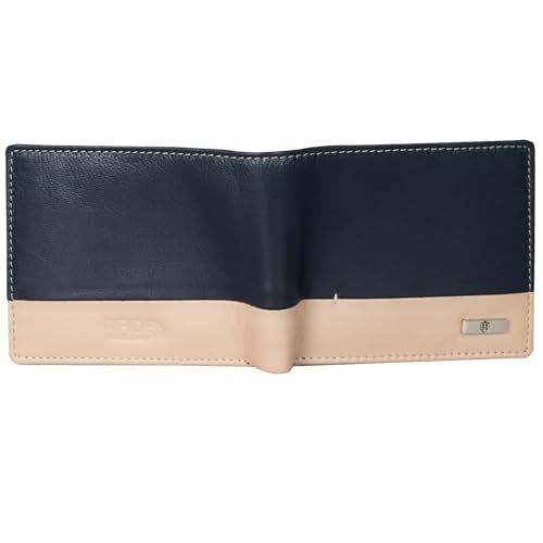 Image of HORNBULL Nikolas Navy Leather Wallet for Men | Genuine Leather Wallet with RFID Blocking | Purse for Men