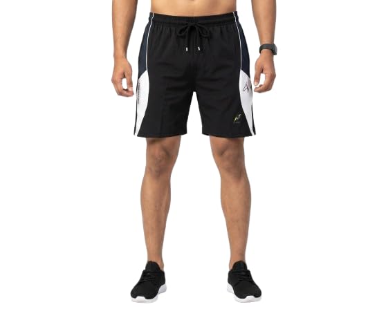 Men's Lycra Gym Shorts | Running Shorts for Men | Quick Dry Sports Shorts with Pockets | Elastic Waist Active Wear | Regular Fit (in, Alpha, L, Regular, Black)-picture-31