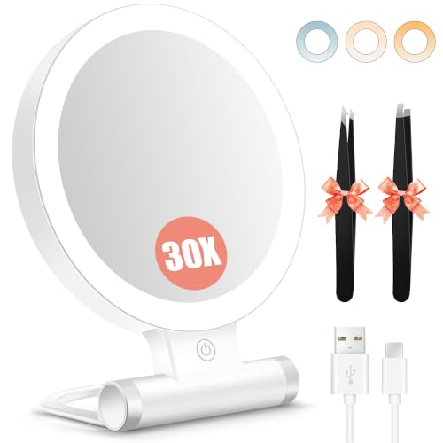 B Beauty Planet 30X/1X Kompaktspiegel mit Beleuchtung – Ansicht 1