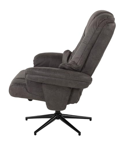 Duo Collection Burnaby Relaxsessel mit Hocker | verstellbar & 360° drehbar | Fernsehsessel mit Relaxfunktion | bequemer Ruhesessel in Anthrazit – Bild 6