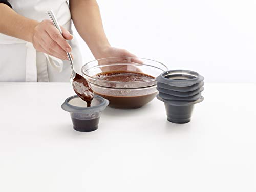 Miniatura 2 de Lékué Set 6 Moldes repostería Coulant Chocolate, silicona Negro Translúcido