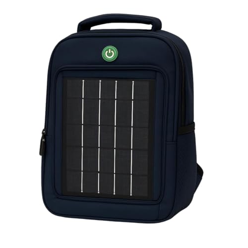 GDTIMES Mochila solar de 10 W, panel integrado, puerto USB de 5 V, impermeable, cargador de telfono...