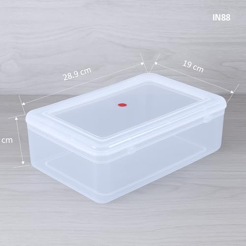 Image of Clear Transparent Plastic Storage Box Organizer Rectangle Medium Size Container With Lid And Lock For Multipurpose Jewellery Stationery Cosmetics Combo 3 Box