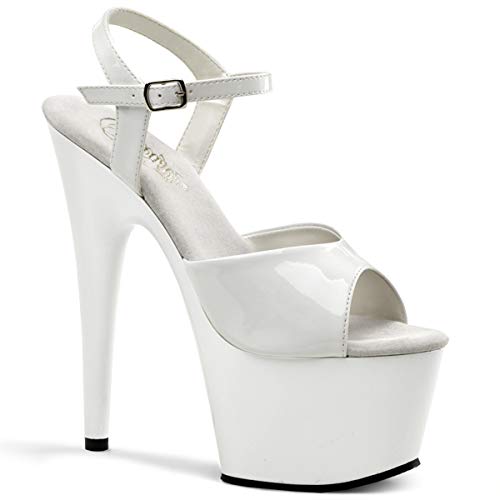 Pleaser Women's Adore-709/W/M Platform Sandal,White/White,8 M US