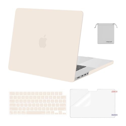 Image of MOSISO Compatible with MacBook Pro 16 inch Case 2025 2024 2023 2022 2021 M4 M3 M2 M1 A3403 A3186 A2991 A2780 A2485 Pro Max, Plastic Hard Shell&Keyboard Cover&Screen Film&Storage Bag, Beige