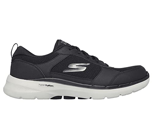 Image of Skechers Men's Gowalk 6-Lace-up Athletic Performance Walking Tennis Shoe Sneaker, Black /Grey, 10.5