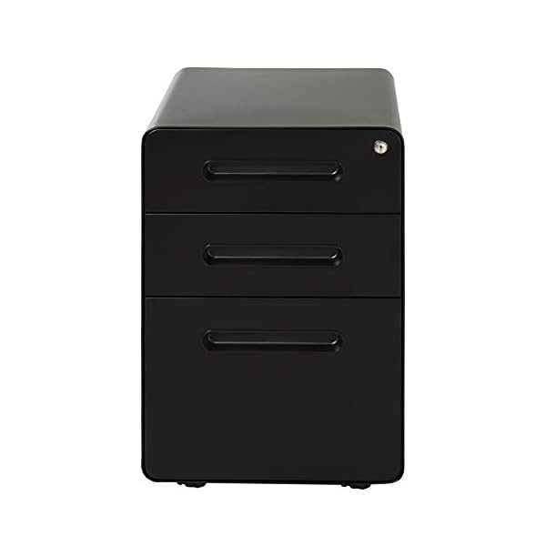 Vinsetto Fully Assembled 3-Drawer Mobile File Cabinet Lockable All-Metal Rolling Vertical File Cabinet - Image 10