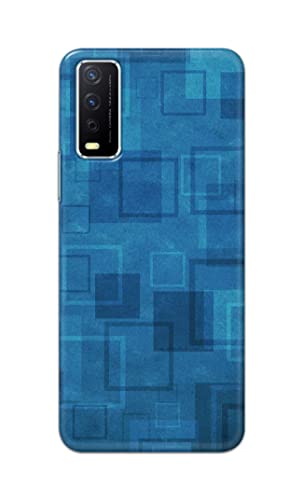 Image of Printed Hard Back Cover Case for Vivo Y12s | Y12s 2021 | Y12G | Y20A | Y20G Back Cover (Plain Azure Blue) -702