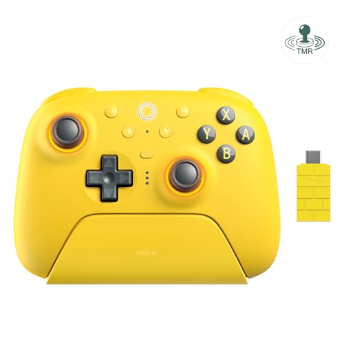 8Bitdo Ultimate 2 Mando Bluetooth para Switch 2/Switch/PC Windows, Mando Pro con Joysticks TMR, Gatillos Táctiles/Hall, L4/R4 y 2 Botones Traseros Programables, Anillo Fuego RGB