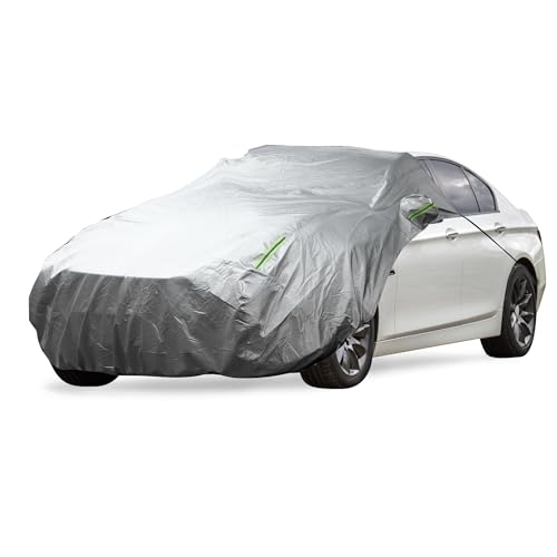 Image of Car Windshield Cover Half Car Cover Top with Reflective Straps for Ice and Snow for Most Car Silver Tone 103.94 inch x 47.24 inch