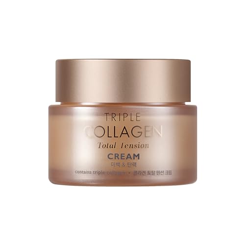 TONYMOLY Triple Collagen Total Tension Cream - Hautstraffung, Anti-Falten, aufhellende Kollagencreme für das Gesicht mit Niacinamid, Vit C - koreanische Gesichtspflege für alle Hauttypen, 80 ml