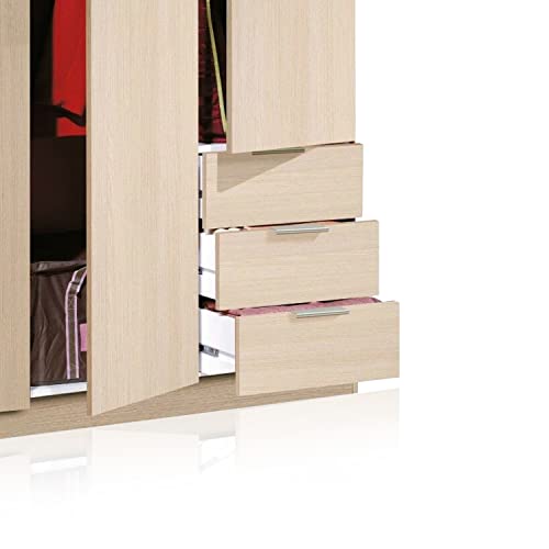 Armario de 3 puertas de diseño robusto modelo Hexa en roble para trajes y vestidos 5
