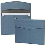FYY File Folder, PU Leather A4 Document Holder File Organizer Filing Envelope Portfolio Case Tablet Sleeve with Magnetic Snap Closure for Home School Office Stationery Blue