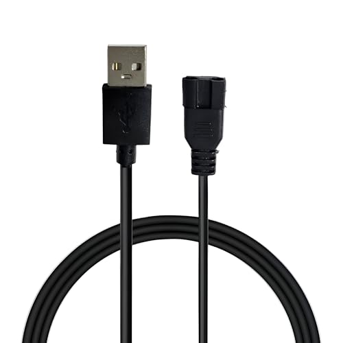 Image of Upix USB Kemei Trimmer Charging Cable 1 Meter (3.2 Feet), Compatible Only for Kemei Trimmer, Shavers, Body Groomers (Match Cable Port Before Ordering, Check Images) (Works with 5V USB Adapter Only)